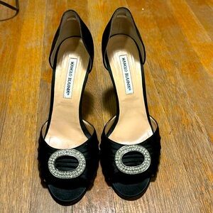 Manolo blahnik, black, diamond